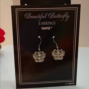 GANZ Silver Butterfly Earrings